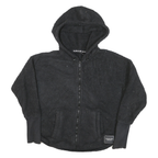 CALVIN KLEIN Womens Black Hooded Zip Jacket M Polyester Blend Plain Casual