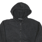 CALVIN KLEIN Womens Black Hooded Zip Jacket M Polyester Blend Plain Casual