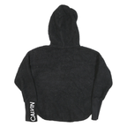 CALVIN KLEIN Womens Black Hooded Zip Jacket M Polyester Blend Plain Casual