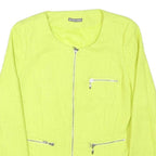 ICI ET MAINTENANT Womens Yellow Polyester Blend Zip Jacket M Woven Plain