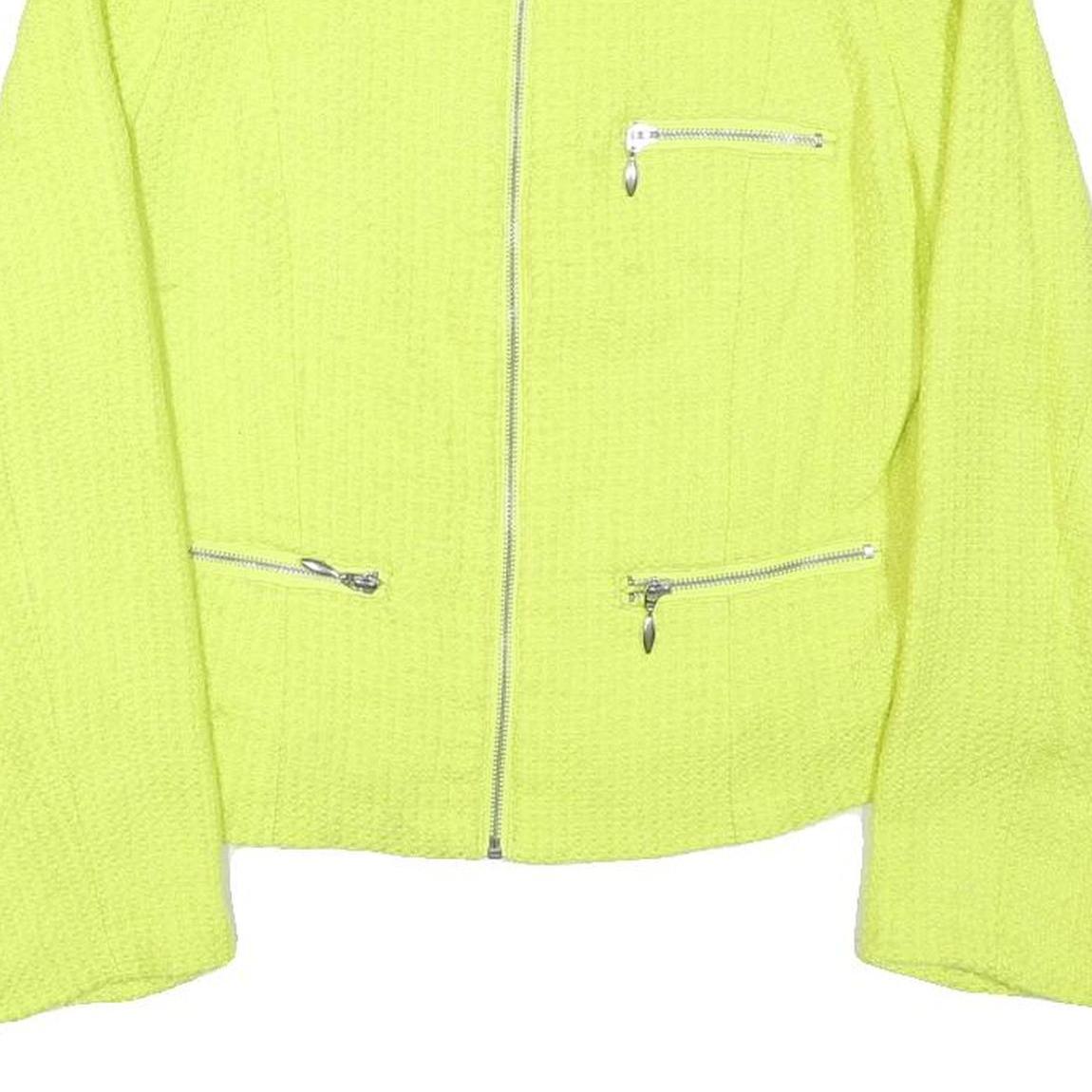ICI ET MAINTENANT Womens Yellow Polyester Blend Zip Jacket M Woven Plain