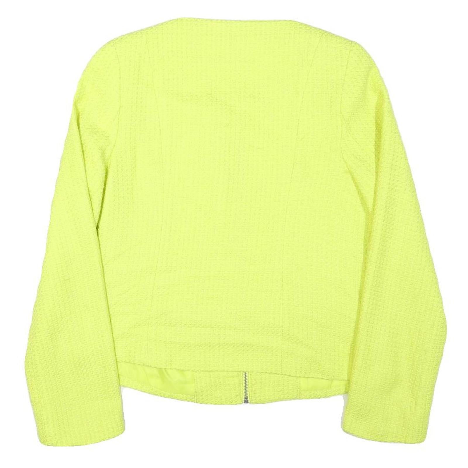 ICI ET MAINTENANT Womens Yellow Polyester Blend Zip Jacket M Woven Plain