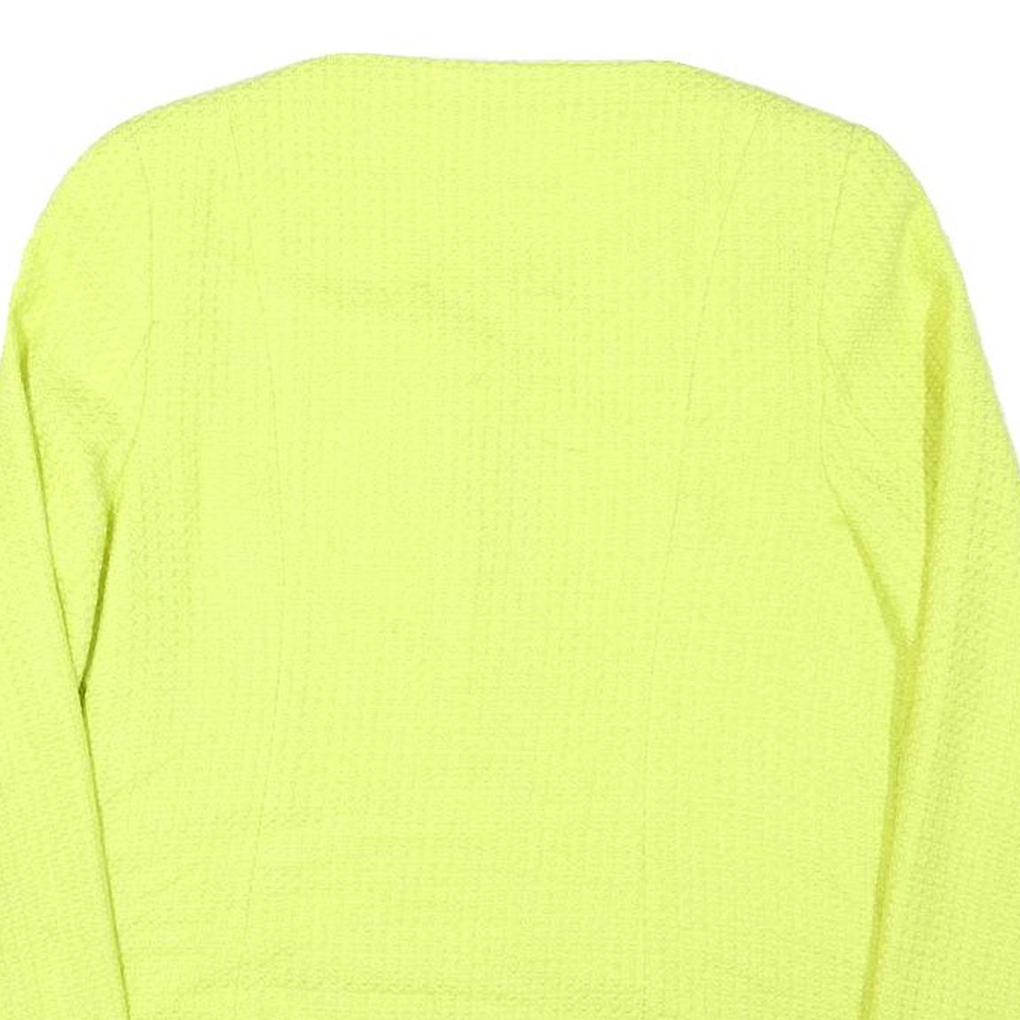 ICI ET MAINTENANT Womens Yellow Polyester Blend Zip Jacket M Woven Plain