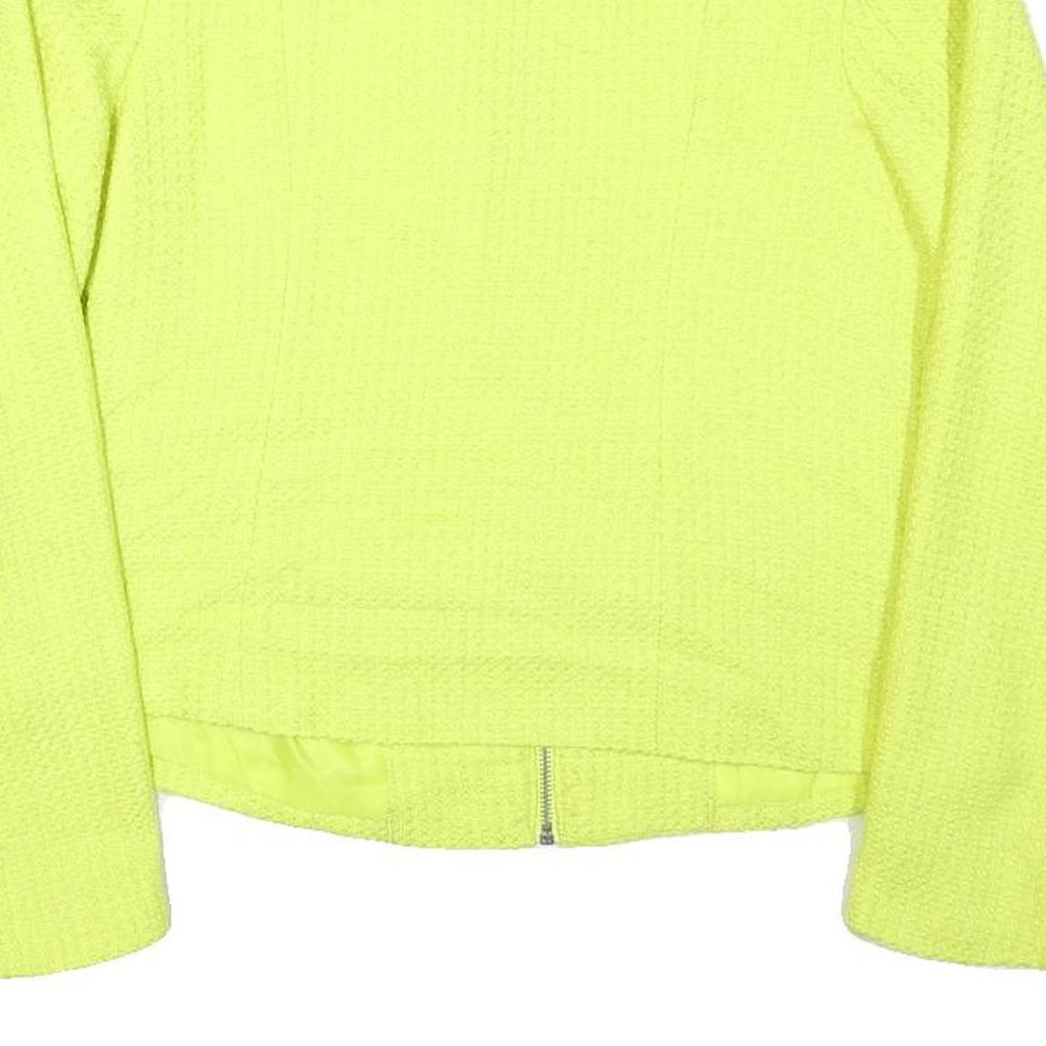 ICI ET MAINTENANT Womens Yellow Polyester Blend Zip Jacket M Woven Plain