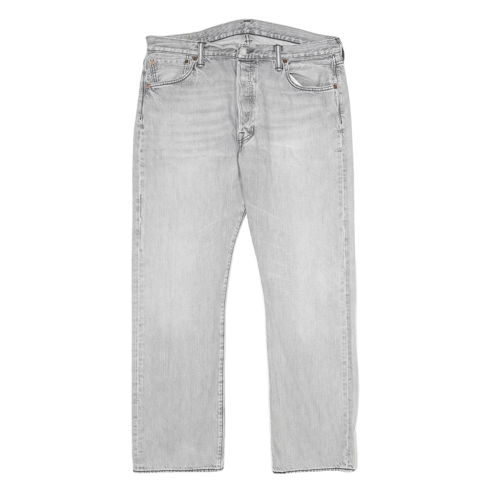 LEVI'S 501 Mens Jeans Blue Classic Straight Denim Light W36 L30 Button Closure