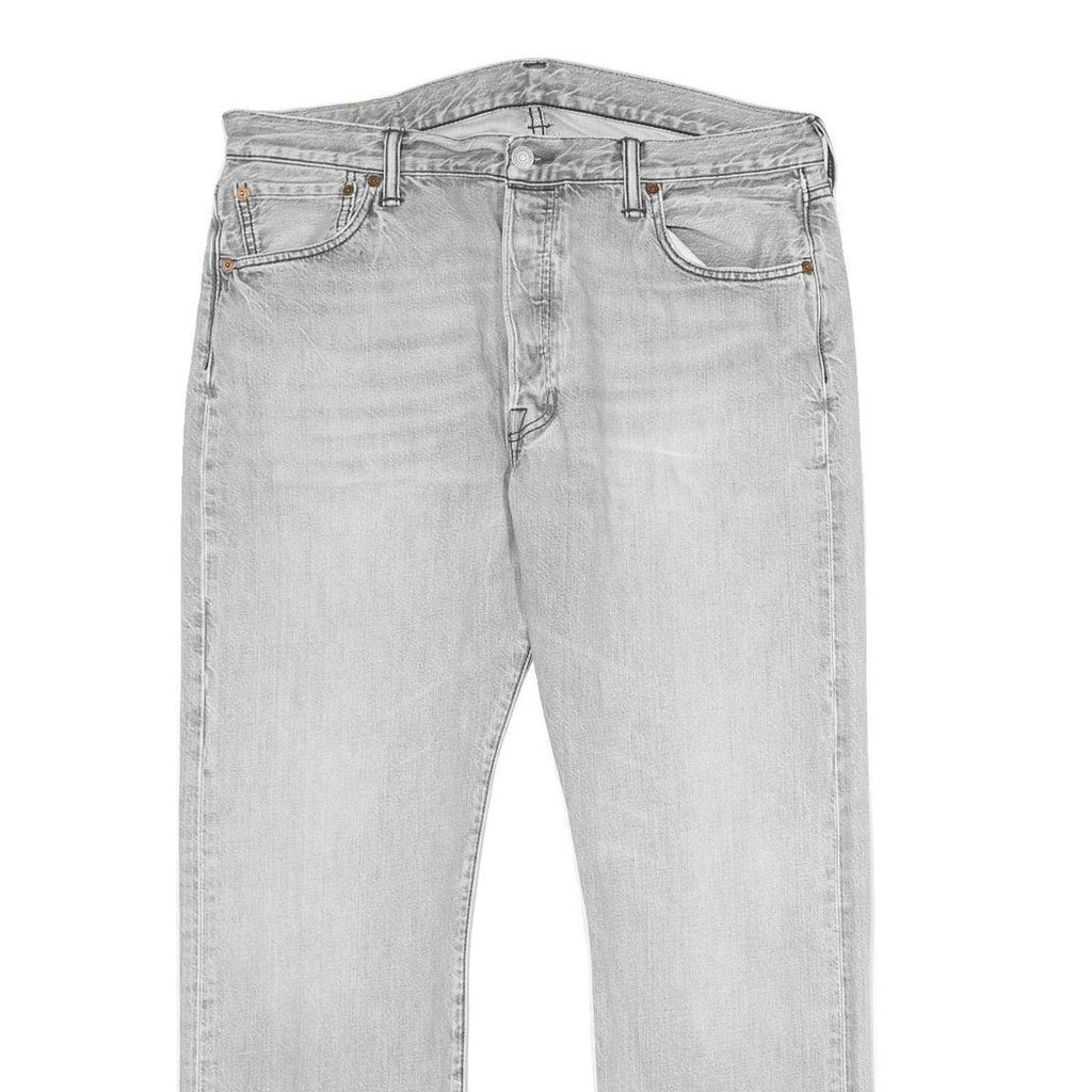 LEVI'S 501 Mens Jeans Blue Classic Straight Denim Light W36 L30 Button Closure