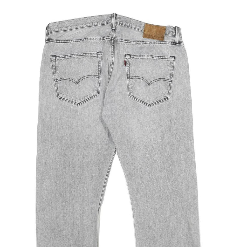 LEVI'S 501 Mens Jeans Blue Classic Straight Denim Light W36 L30 Button Closure