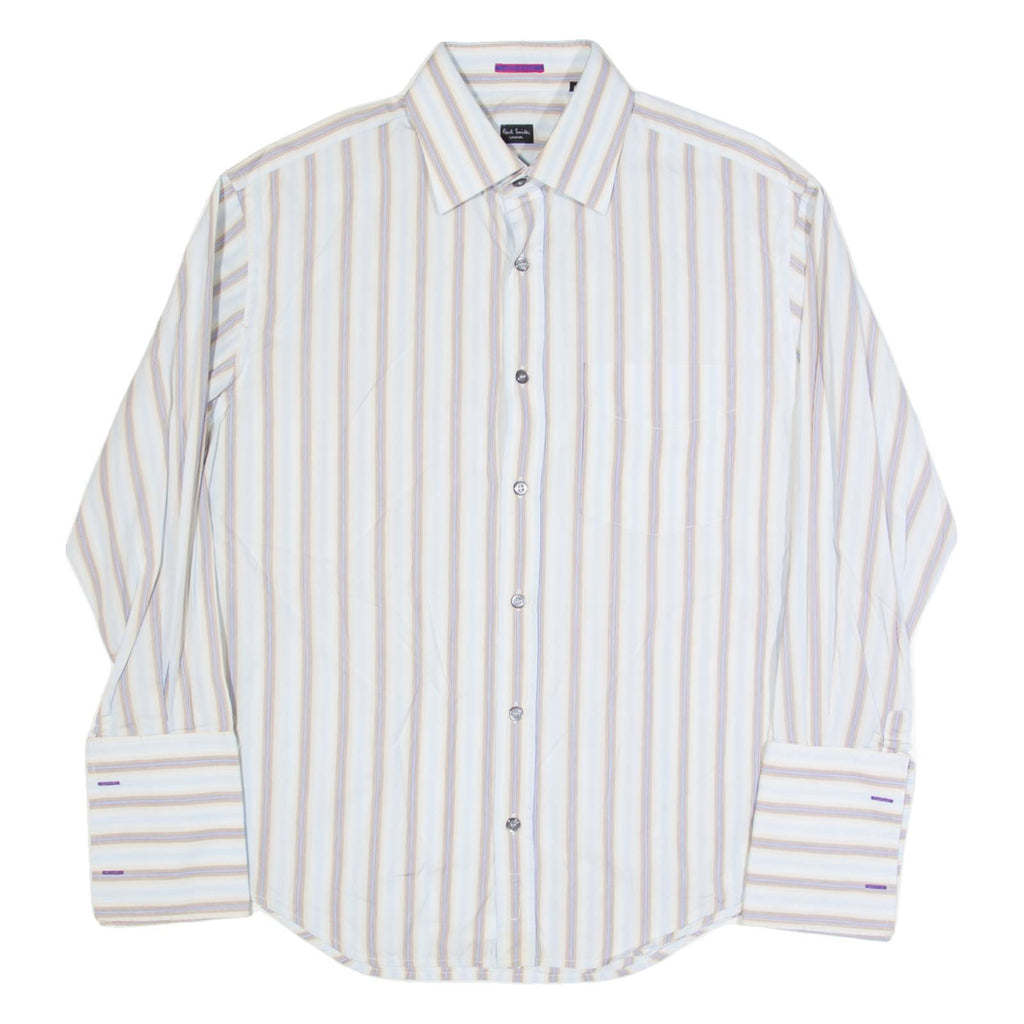 PAUL SMITH Mens Shirt Blue Striped Long Sleeve M