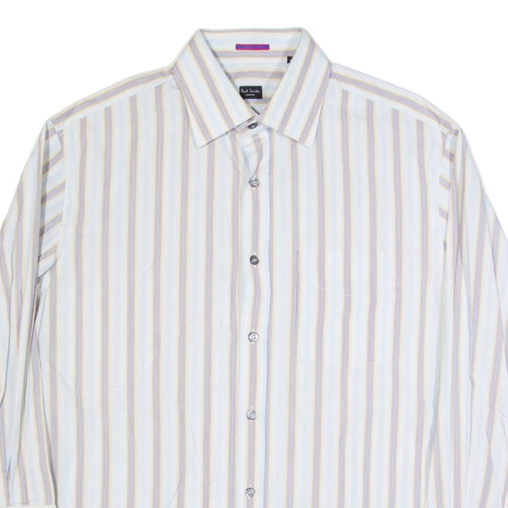 PAUL SMITH Mens Shirt Blue Striped Long Sleeve M