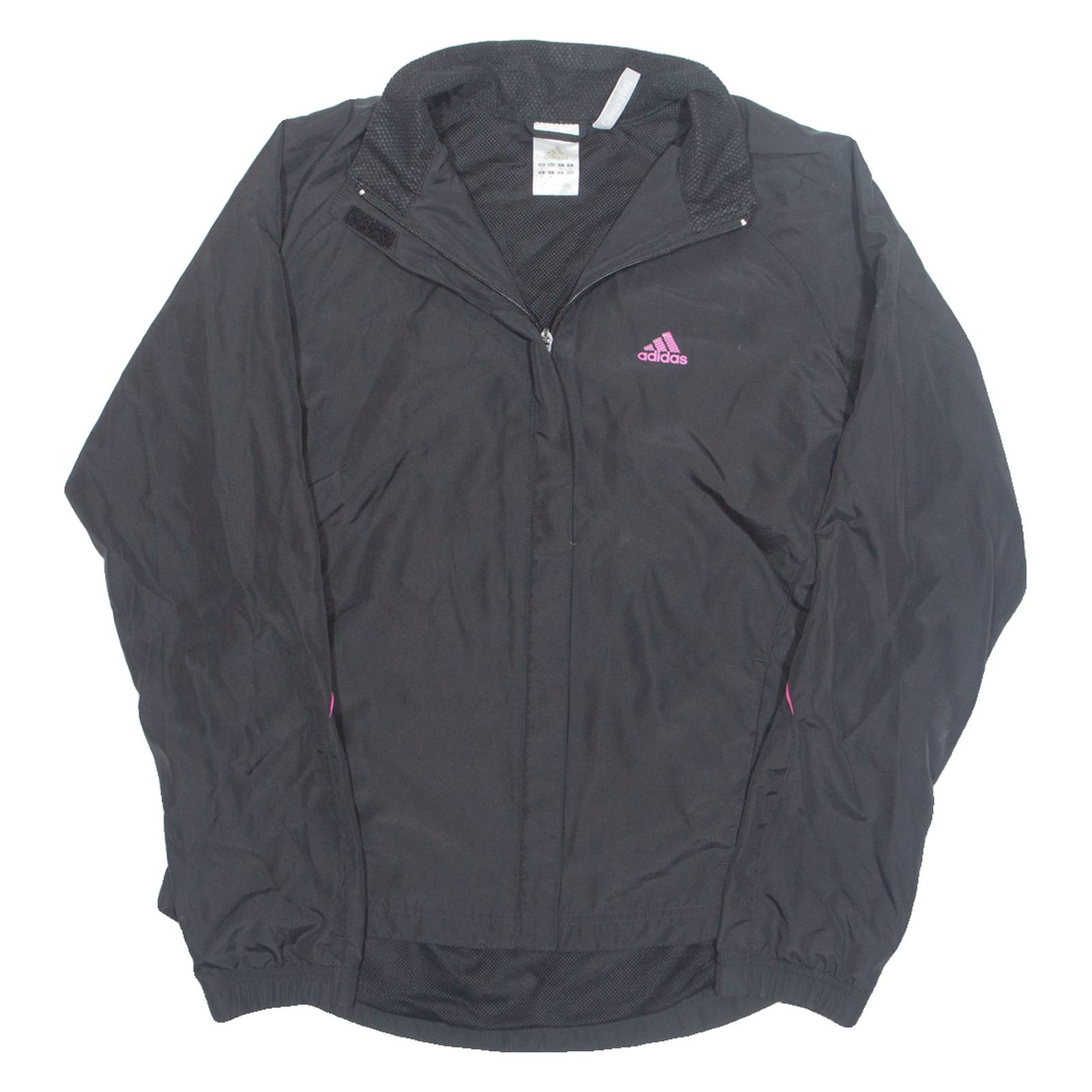 ADIDAS Mesh Lined Womens Windbreaker Jacket Black UK 16