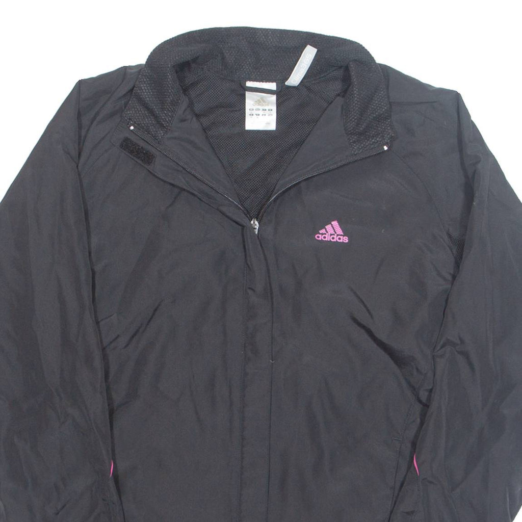 ADIDAS Mesh Lined Womens Windbreaker Jacket Black UK 16