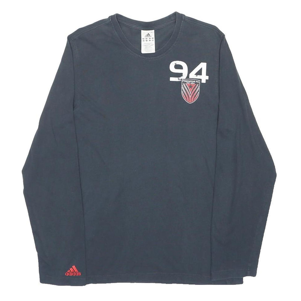 ADIDAS Mens Black Graphic T-Shirt M Long Sleeve Crew Neck Sport Casual