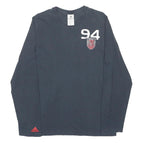 ADIDAS Mens Black Graphic T-Shirt M Long Sleeve Crew Neck Sport Casual