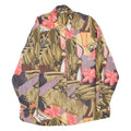 Womens Printed Shirt Black Collared Long Sleeve Crazy Pattern 2XL