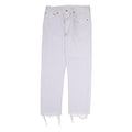LEVI'S 501 Womens Jeans White Regular Straight Denim W30 L28 Frayed Hem Button