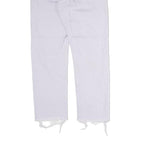 LEVI'S 501 Womens Jeans White Regular Straight Denim W30 L28 Frayed Hem Button