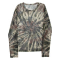 ZARA Sheer Womens Printed Top Green Long Sleeve M