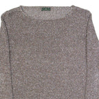 FRED PERRY Womens Jumper Brown Open Knit M