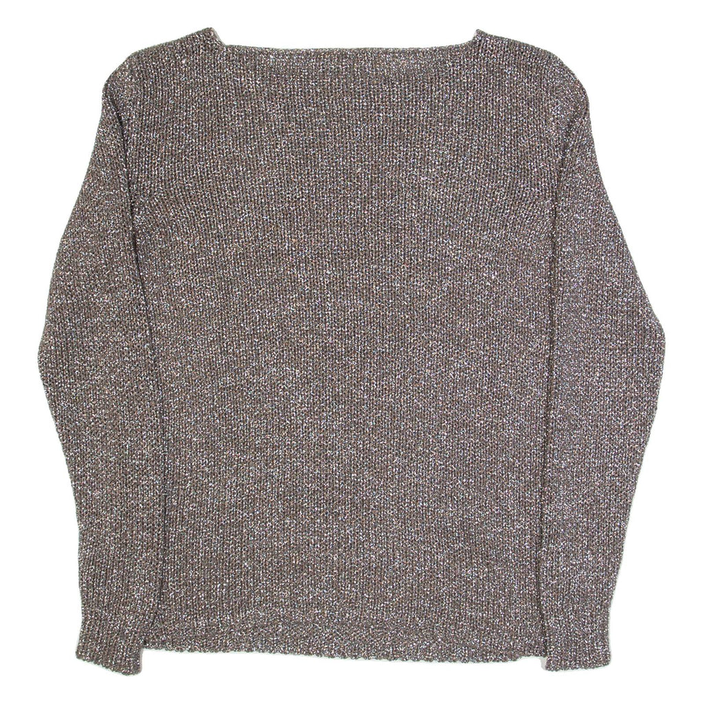 FRED PERRY Womens Jumper Brown Open Knit M