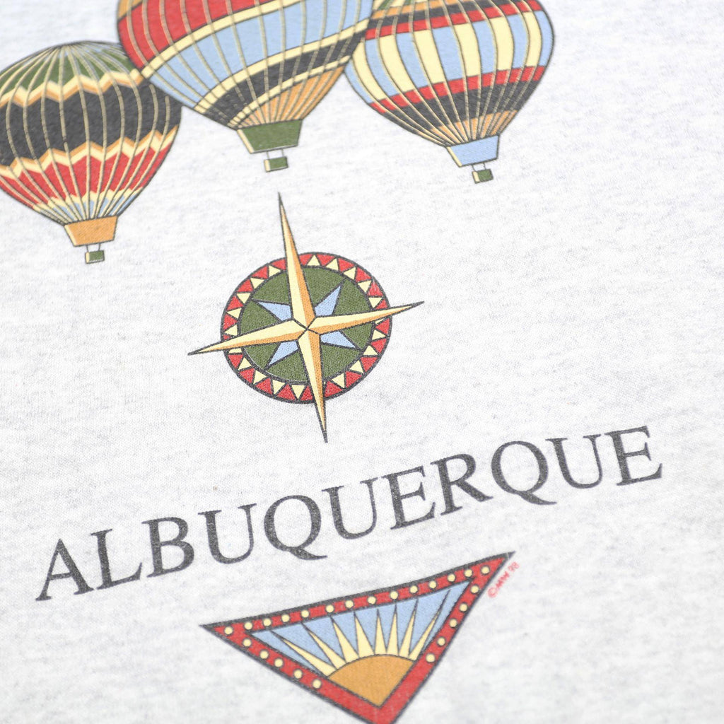 TULTEX Womens Grey Hot Air Balloons Crew Neck XL Cotton Blend Sweatshirt