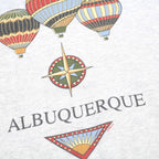 TULTEX Womens Grey Hot Air Balloons Crew Neck XL Cotton Blend Sweatshirt