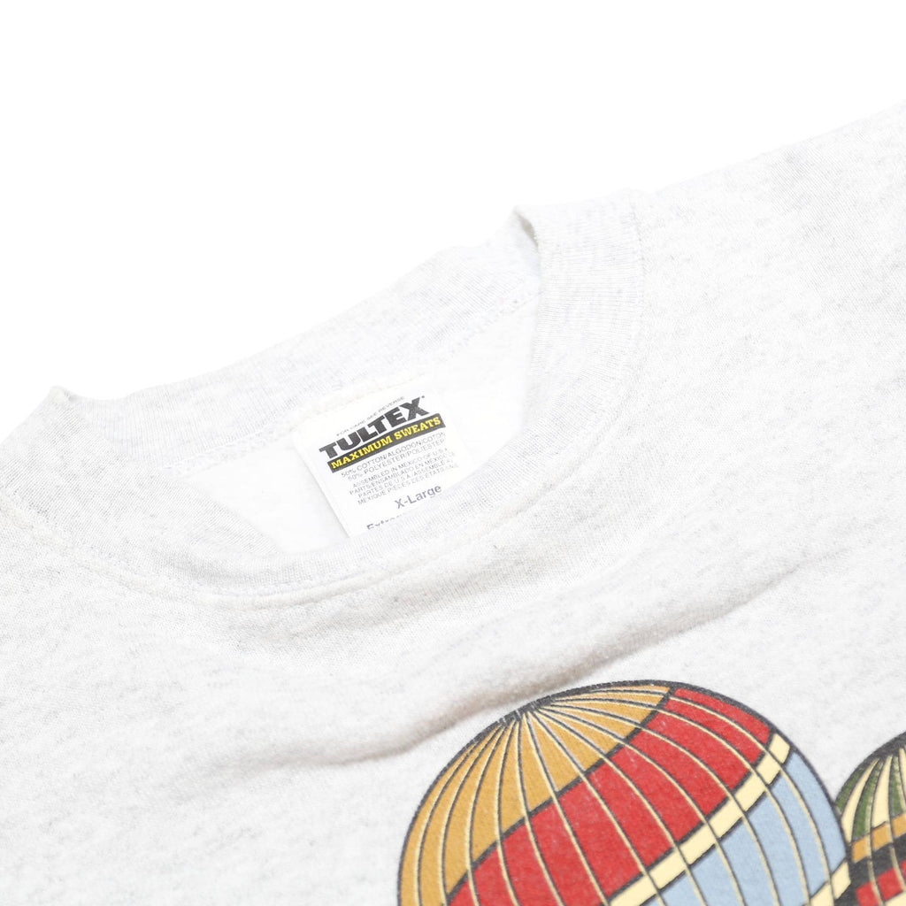 TULTEX Womens Grey Hot Air Balloons Crew Neck XL Cotton Blend Sweatshirt