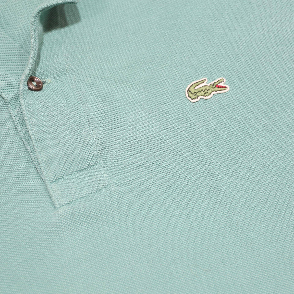 LACOSTE Mens Green Short Sleeve Plain S Cotton Polo Shirt Classic Fit