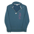 FILA Womens Blue 1/4 Zip M Sweatshirt Cotton Blend Casual Pullover