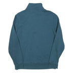 FILA Womens Blue 1/4 Zip M Sweatshirt Cotton Blend Casual Pullover