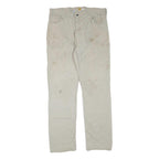 CARHARTT Mens Cotton Blend Beige Regular Fit Trousers W38 L33 Workwear Zip