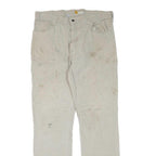 CARHARTT Mens Cotton Blend Beige Regular Fit Trousers W38 L33 Workwear Zip