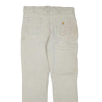 CARHARTT Mens Cotton Blend Beige Regular Fit Trousers W38 L33 Workwear Zip