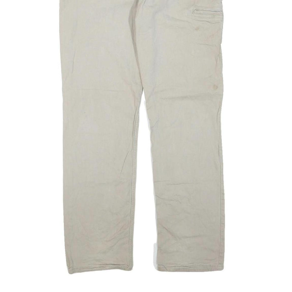 CARHARTT Mens Cotton Blend Beige Regular Fit Trousers W38 L33 Workwear Zip