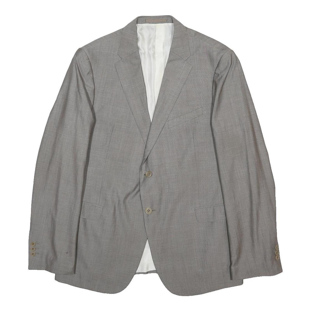 ARMANI COLLEZIONI Mens Grey Button Jacket L Wool Blend Classic Formal