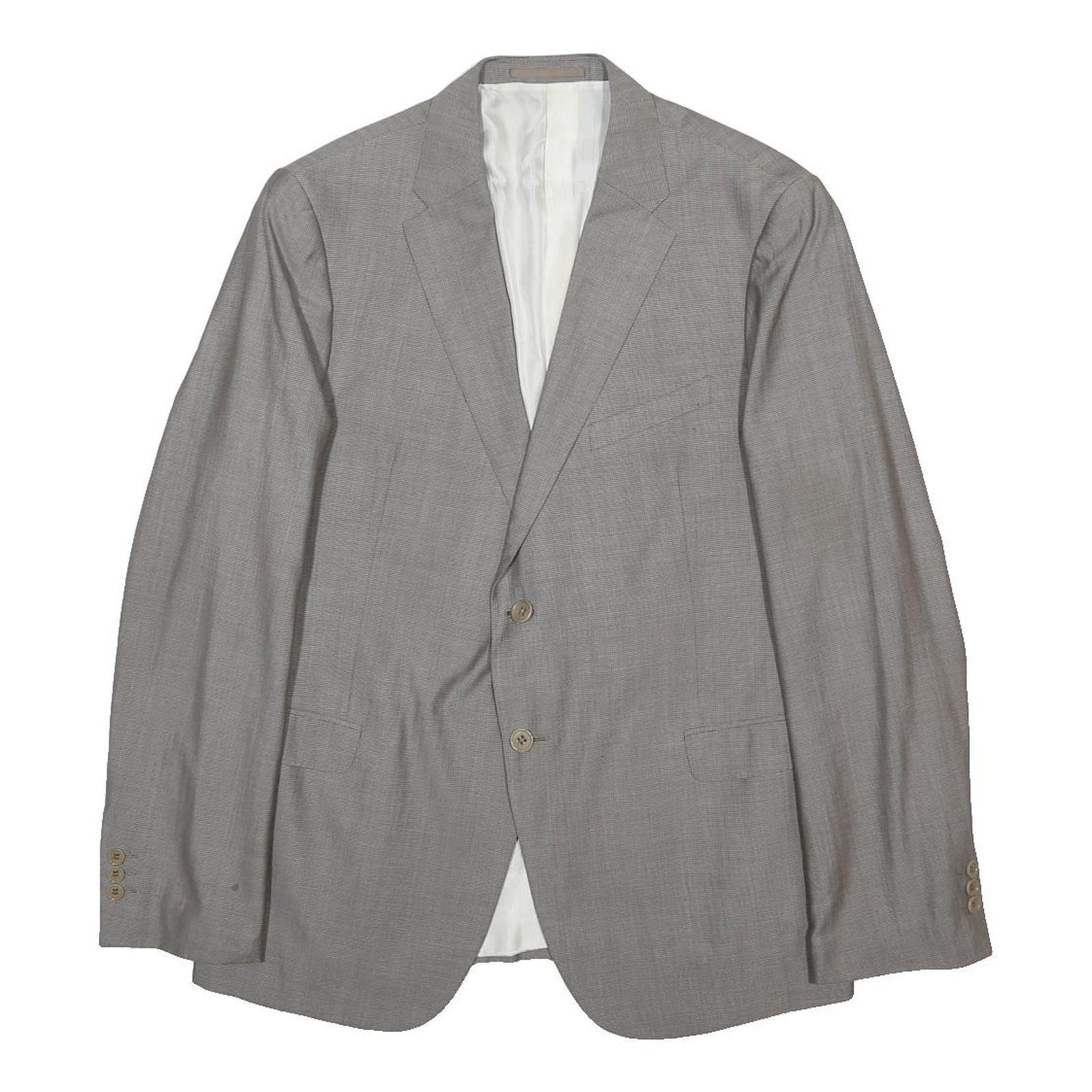 ARMANI COLLEZIONI Mens Grey Button Jacket L Wool Blend Classic Formal