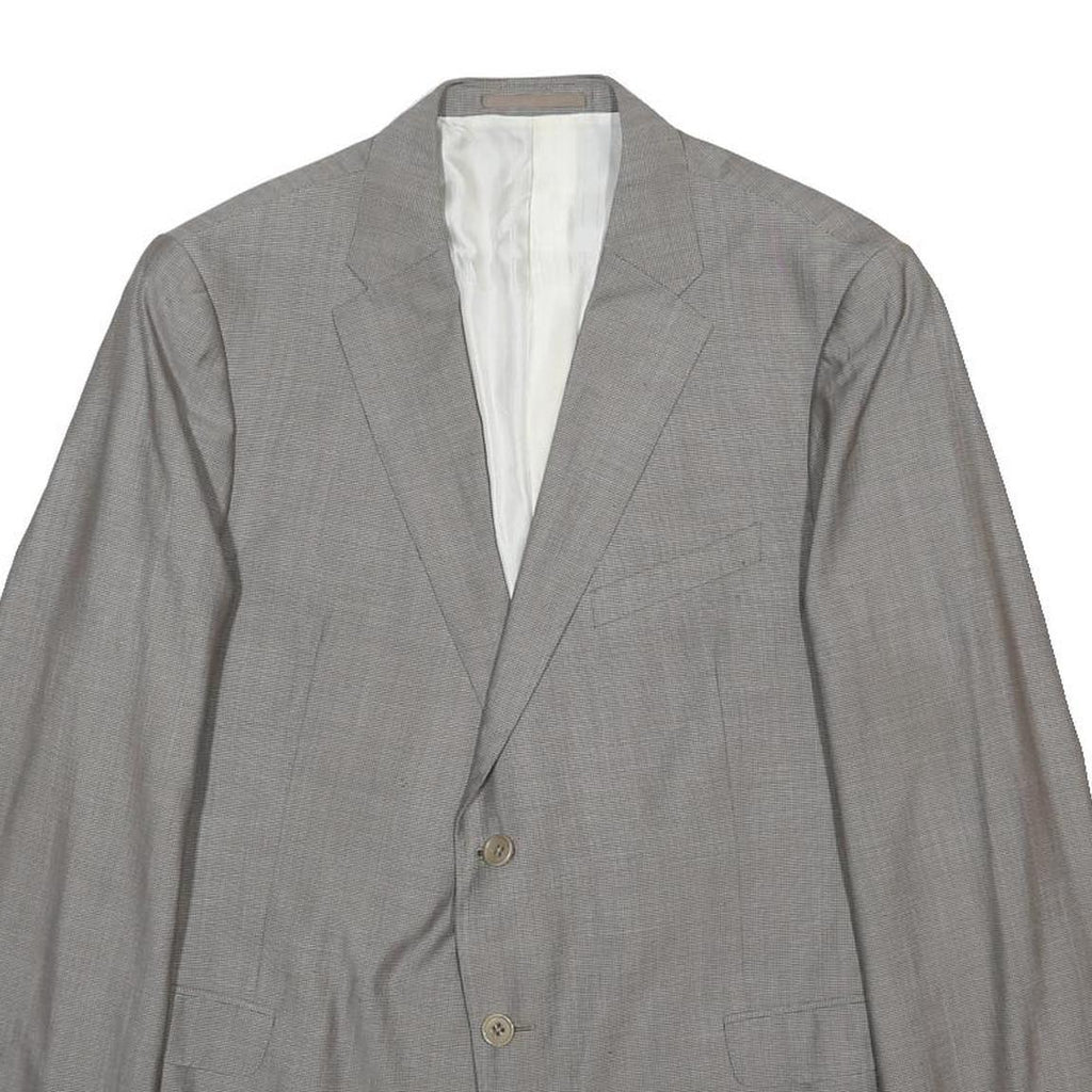 ARMANI COLLEZIONI Mens Grey Button Jacket L Wool Blend Classic Formal