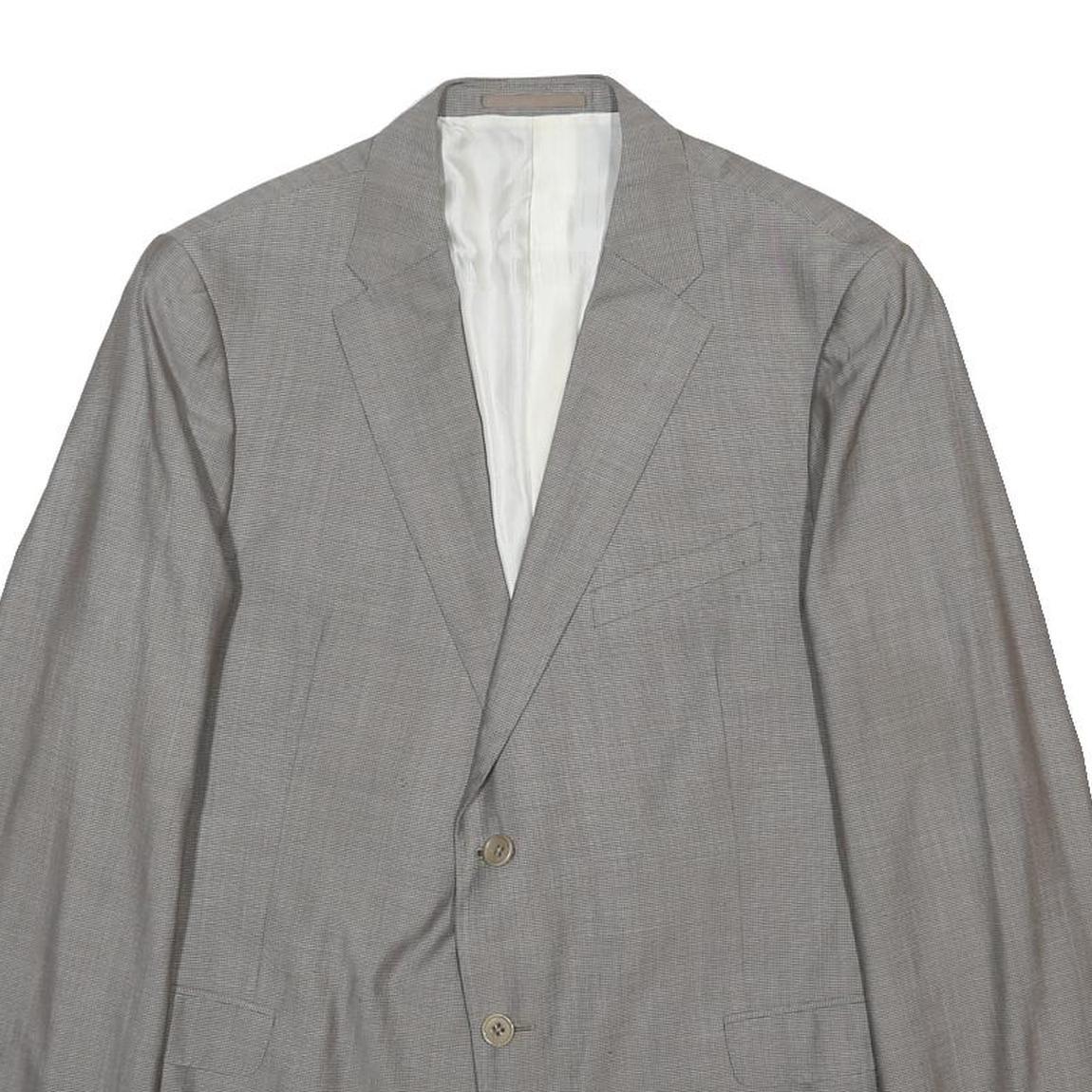 ARMANI COLLEZIONI Mens Grey Button Jacket L Wool Blend Classic Formal