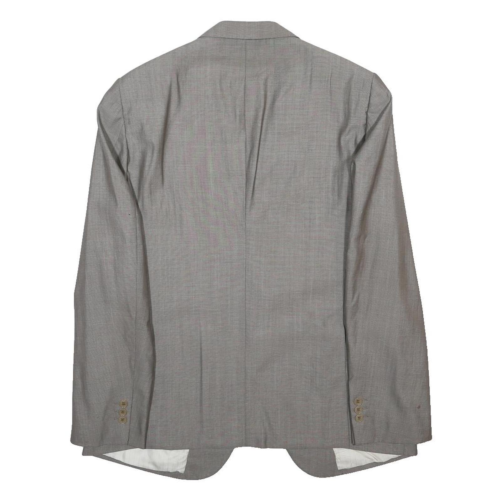 ARMANI COLLEZIONI Mens Grey Button Jacket L Wool Blend Classic Formal