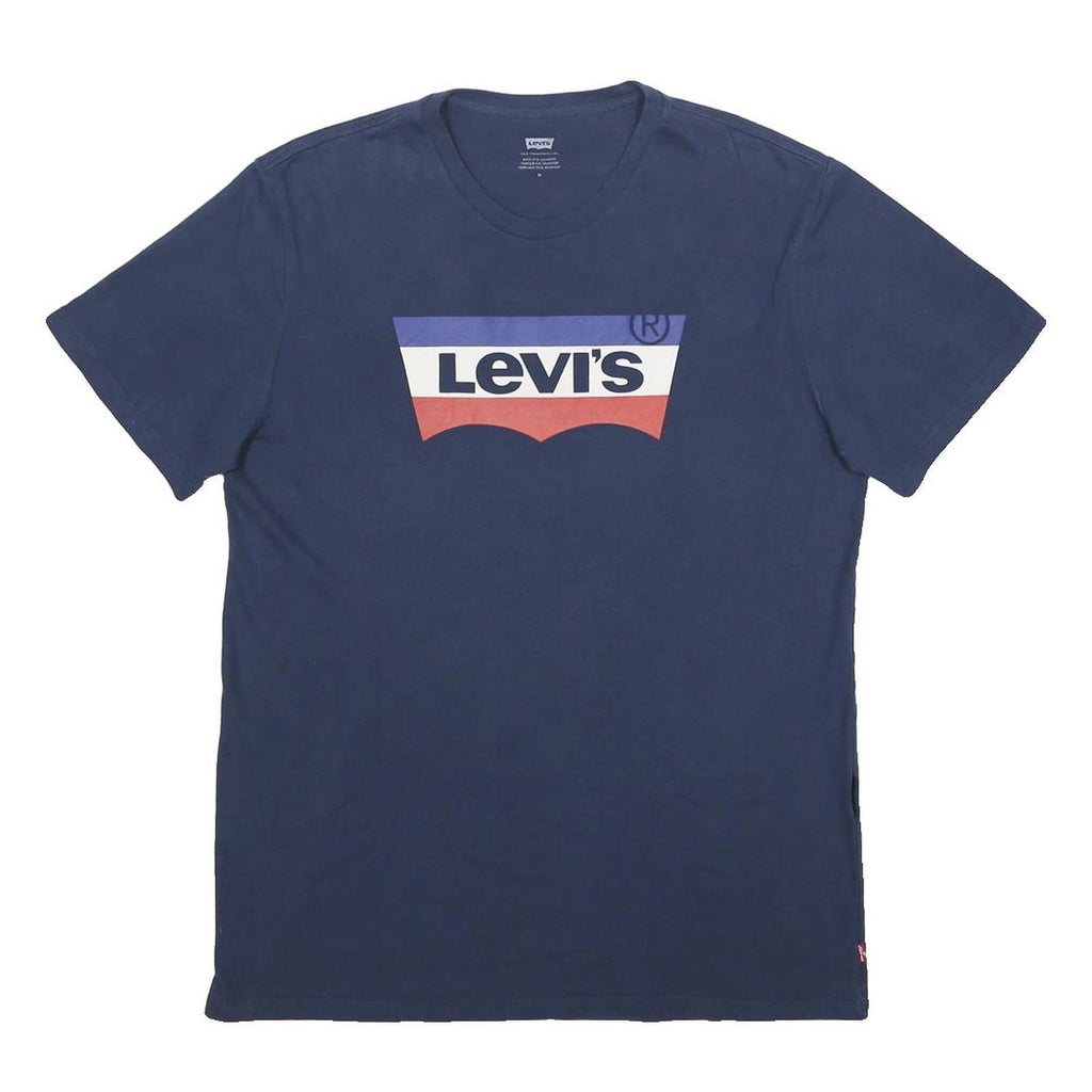 LEVI'S Mens Blue Graphic T-Shirt M Short Sleeve Crew Neck Cotton Casual