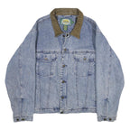 CABELA'S Mens Blue Cotton Button Denim Jacket L Outdoor Casual Classic