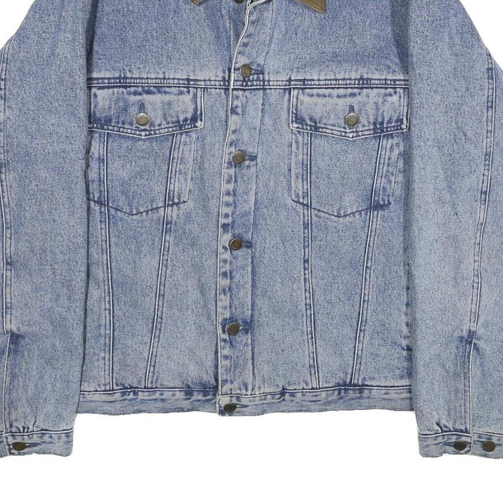 CABELA'S Mens Blue Cotton Button Denim Jacket L Outdoor Casual Classic