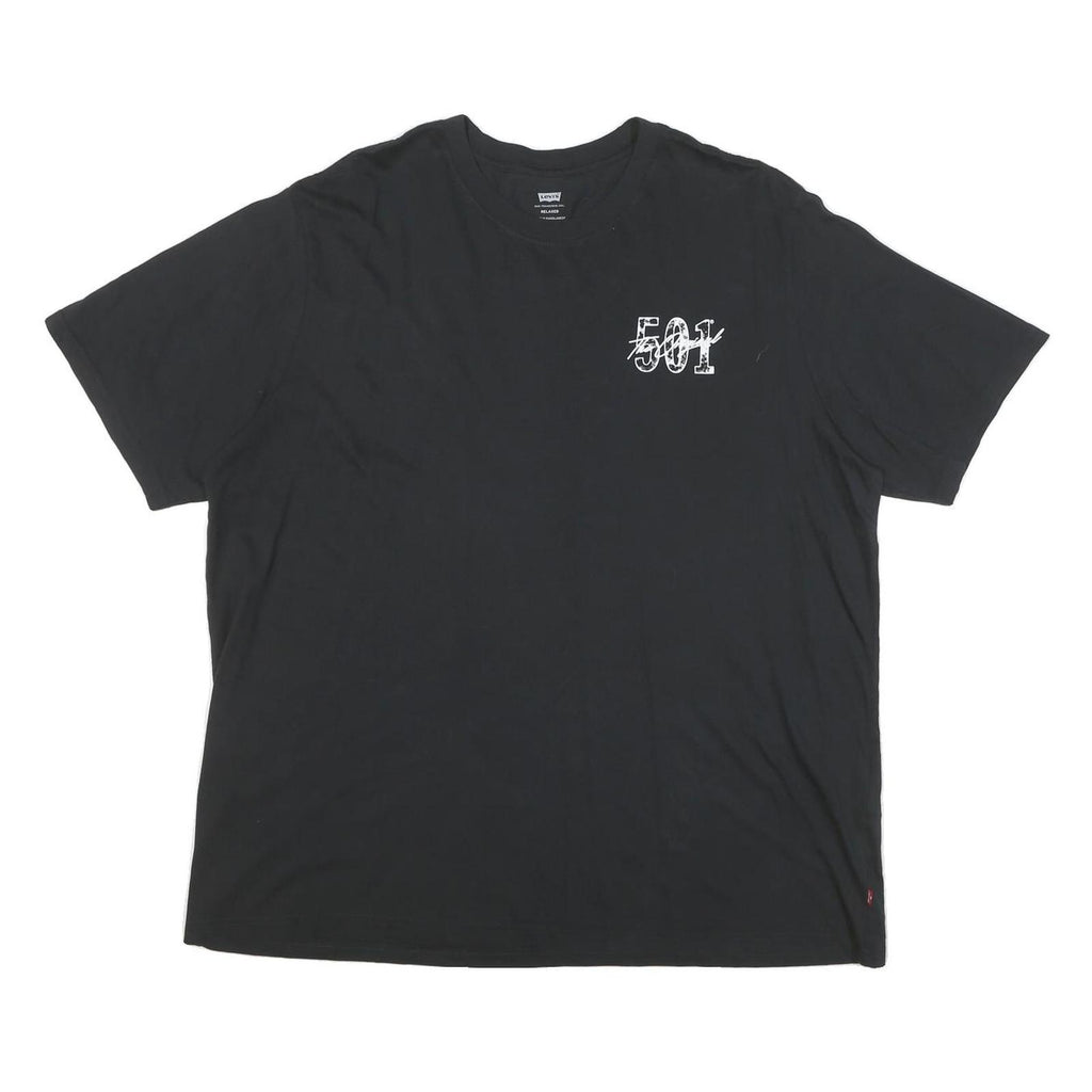 LEVI'S Mens Black Graphic T-Shirt XL Short Sleeve Crew Neck Classic Cotton Blend
