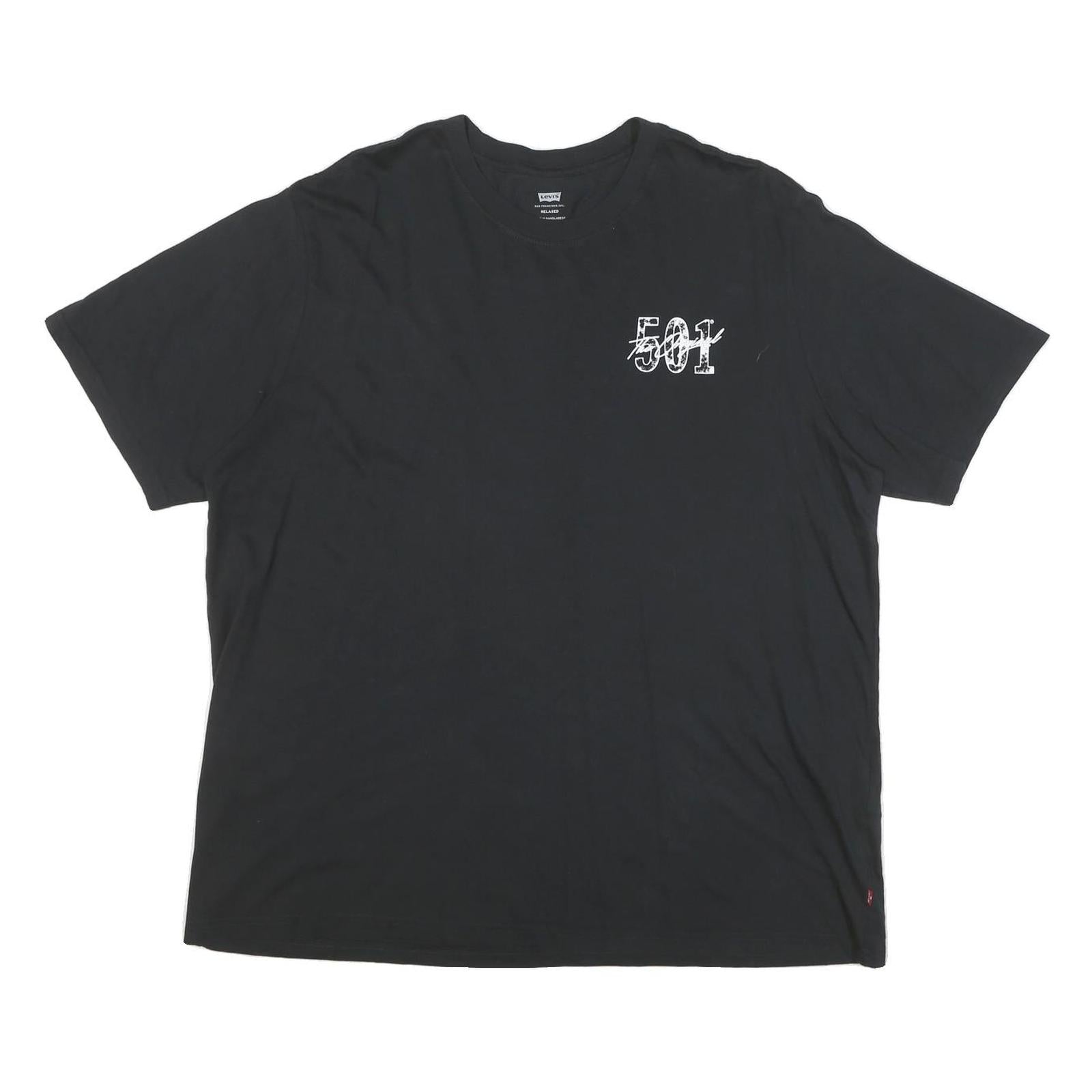 LEVI'S Mens Black Graphic T-Shirt XL Short Sleeve Crew Neck Classic Cotton Blend