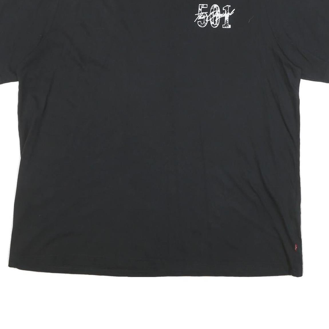 LEVI'S Mens Black Graphic T-Shirt XL Short Sleeve Crew Neck Classic Cotton Blend