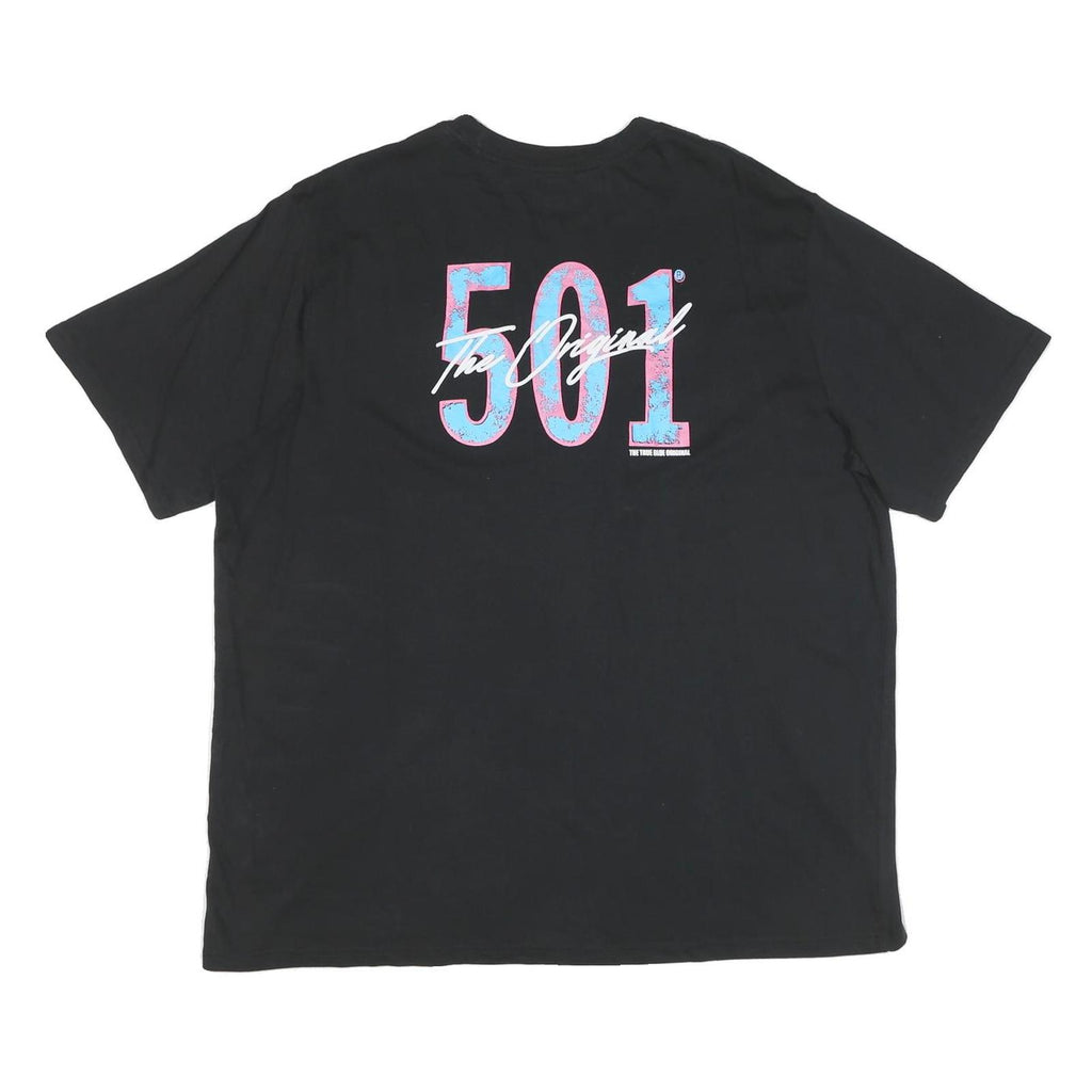 LEVI'S Mens Black Graphic T-Shirt XL Short Sleeve Crew Neck Classic Cotton Blend