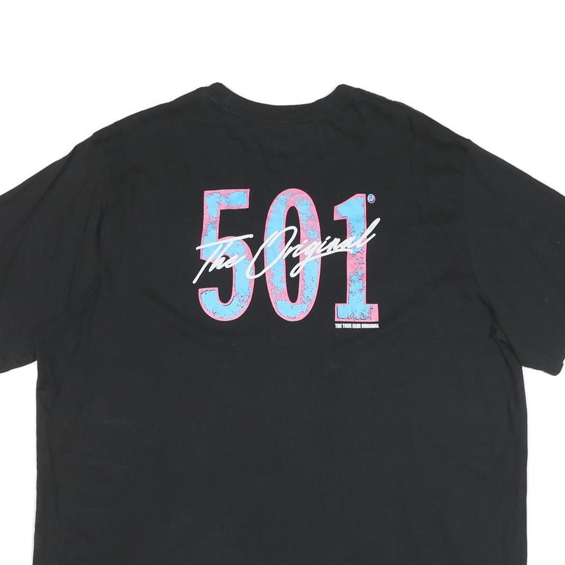 LEVI'S Mens Black Graphic T-Shirt XL Short Sleeve Crew Neck Classic Cotton Blend