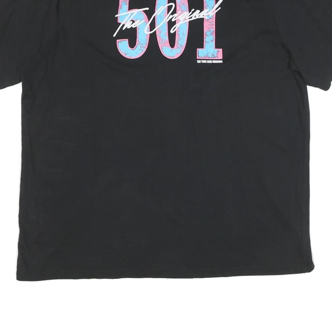 LEVI'S Mens Black Graphic T-Shirt XL Short Sleeve Crew Neck Classic Cotton Blend