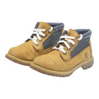 TIMBERLAND Womens Lace-Up Ankle Boots Beige & Grey Leather UK 5.5 Durable