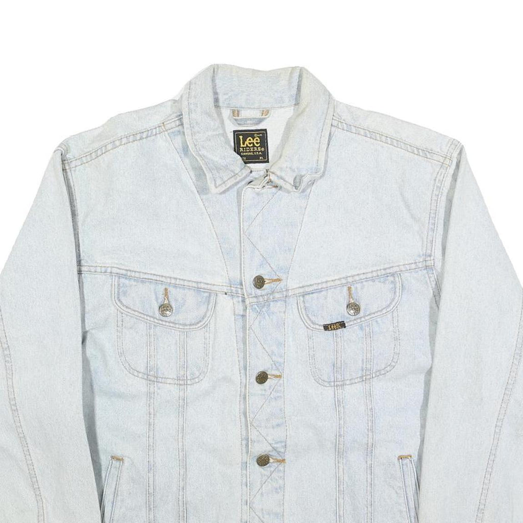 LEE Mens Blue Cotton Denim Jacket XL Button Closure Classic Fit Casual Style