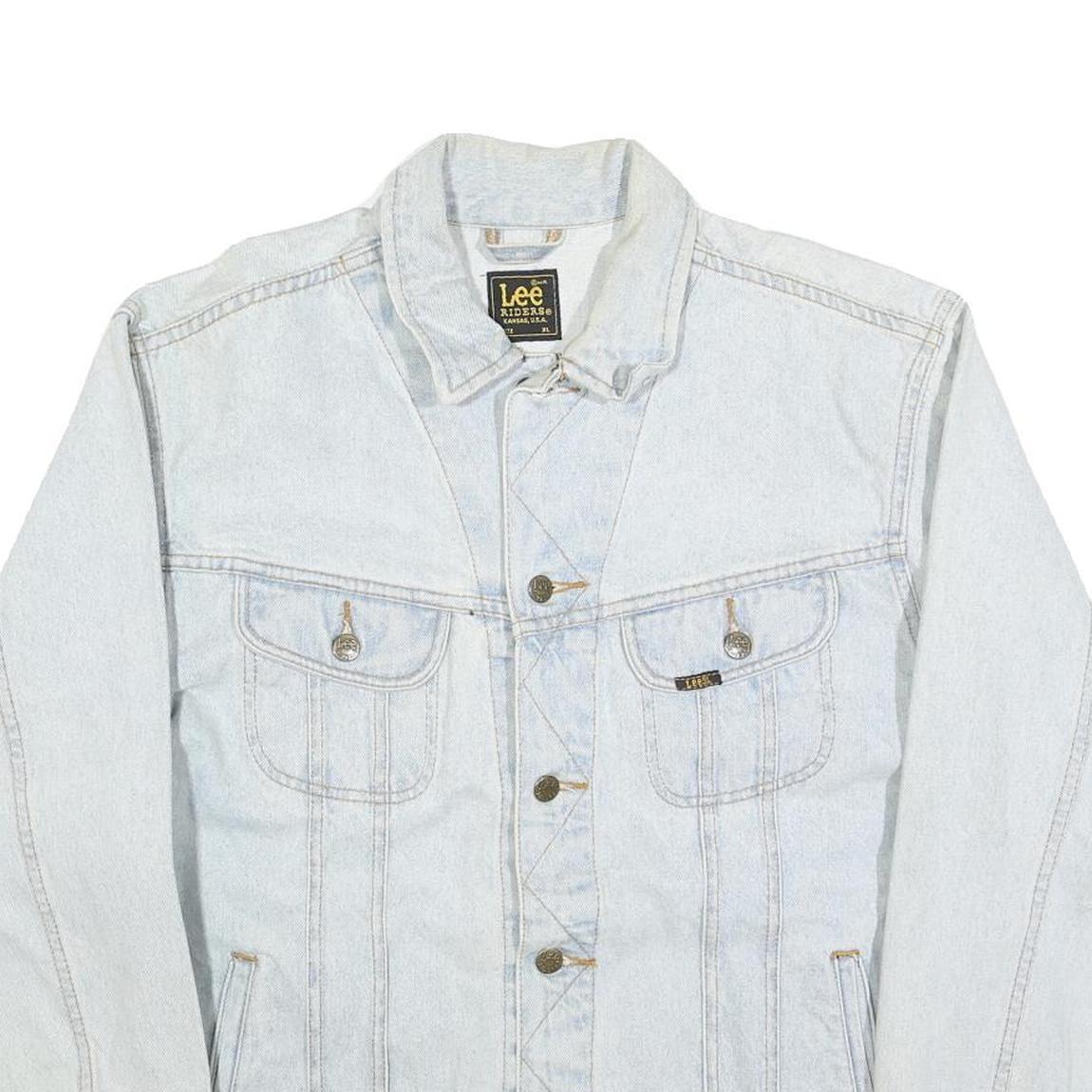 LEE Mens Blue Cotton Denim Jacket XL Button Closure Classic Fit Casual Style